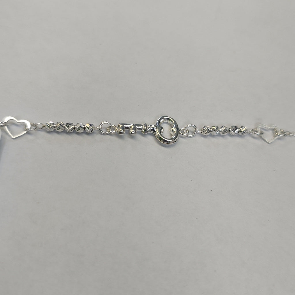 PULSERA TEJIDO LLAVE PLATA .925 18 CM 2.3 GR (NUEVO)