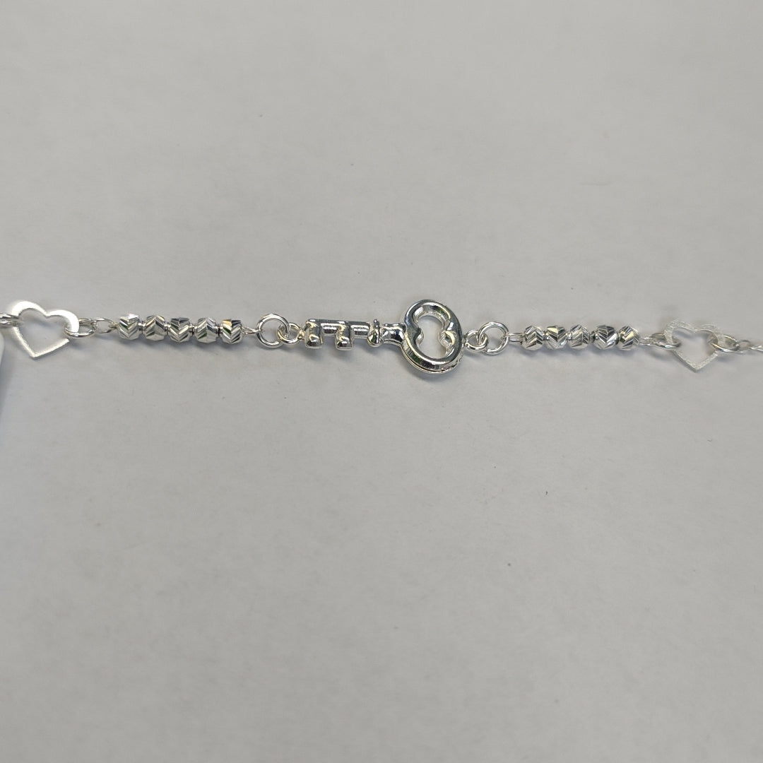 PULSERA TEJIDO LLAVE PLATA .925 18 CM 2.3 GR (NUEVO)