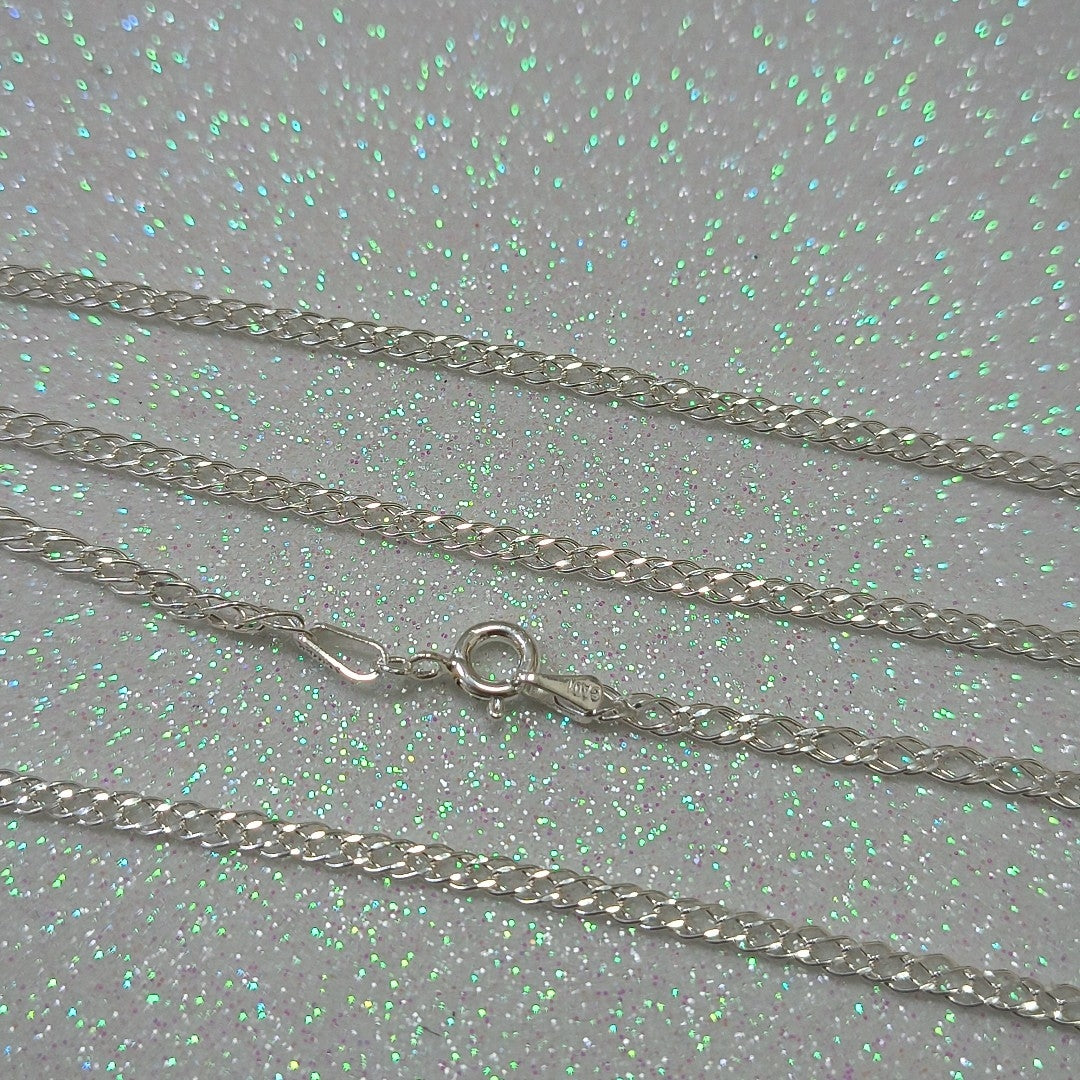 CADENA TEJIDO ESLABONES PLATA .925 55 CM 4.1 GR (NUEVO)