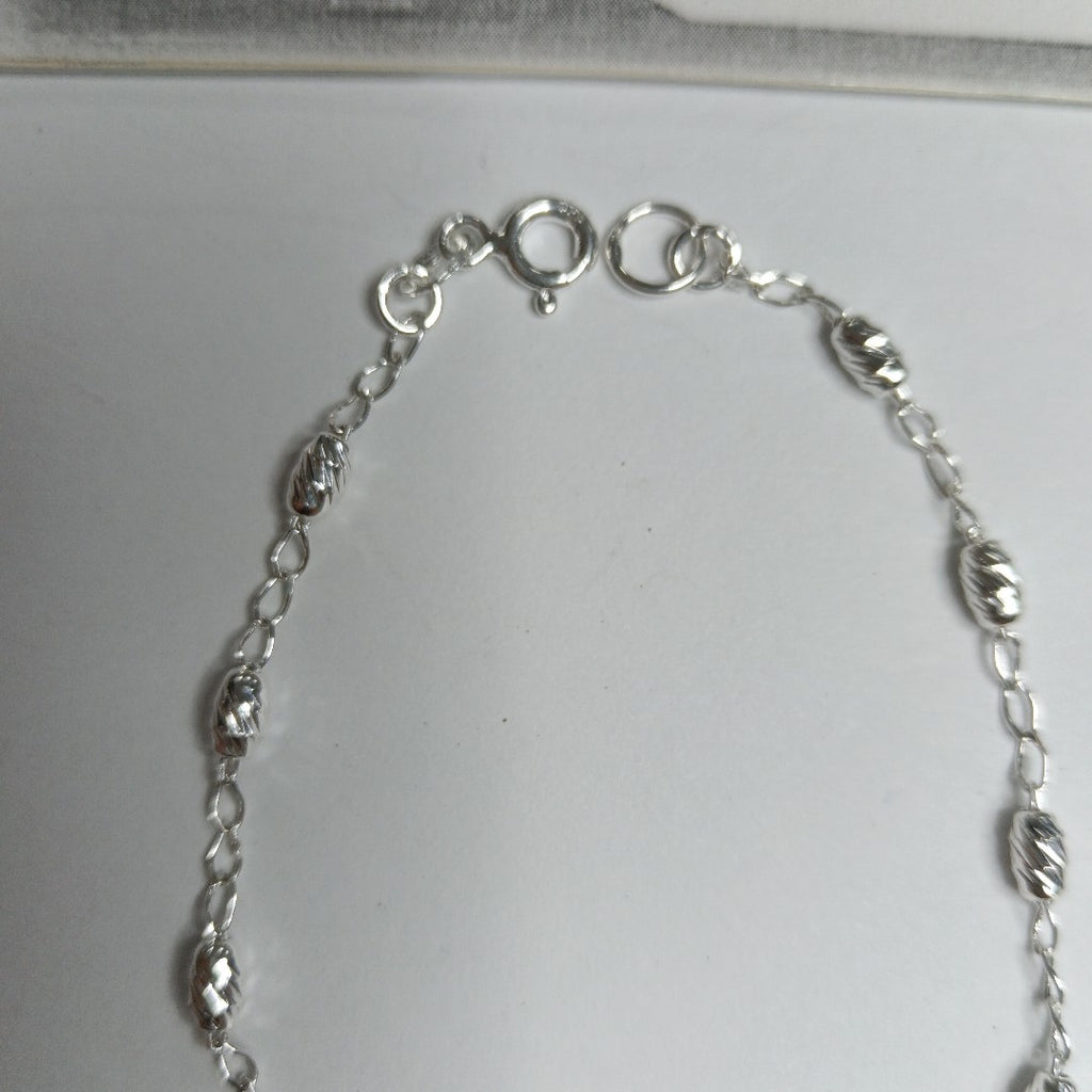 PULSERA TEJIDO CORAZON PLATA .925 18 CM 3.4 GR (NUEVO)