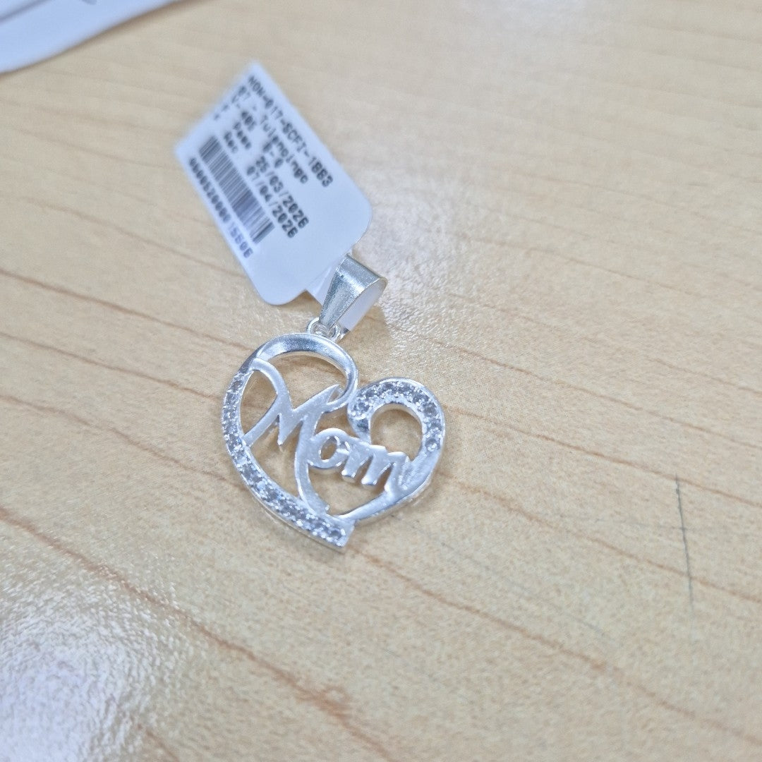 DIJE CORAZON C/CIRCONIAS PLATA .925 3.3 GR (NUEVO)