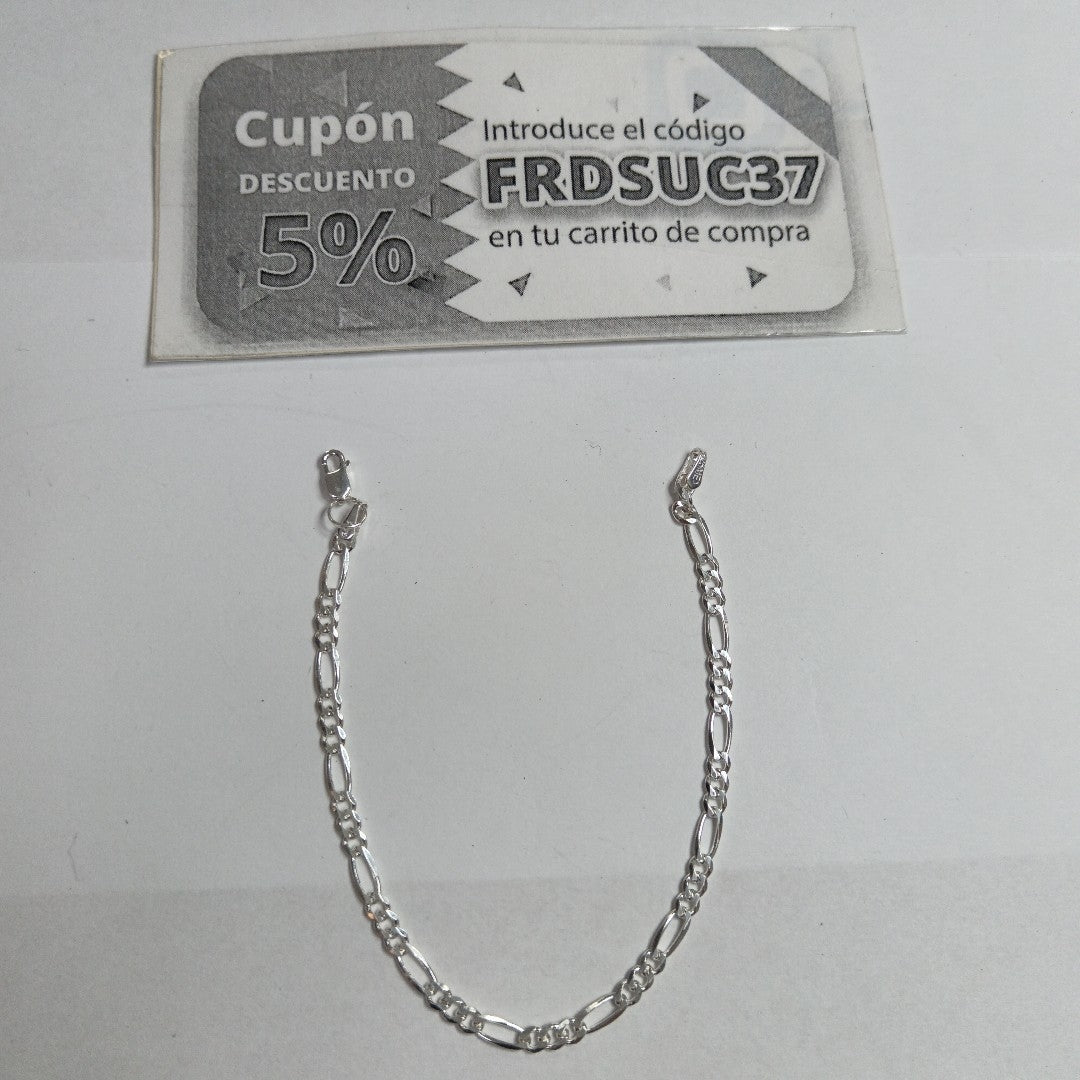PULSERA TEJIDO 3X1 PLATA .925 18 CM 2.7 GR (NUEVO)
