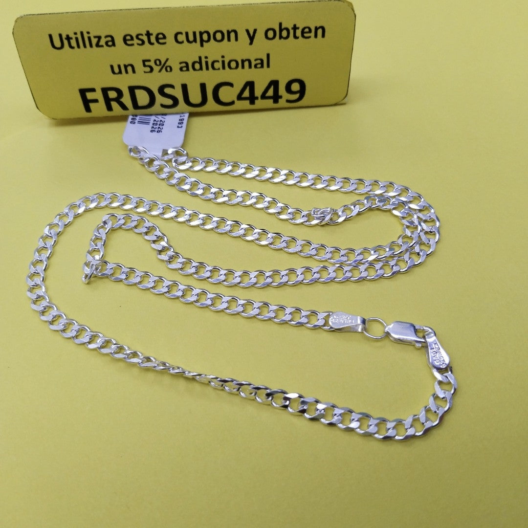CADENA TEJIDO BARBADO PLATA .925 55 CM 12.9 GR (NUEVO)