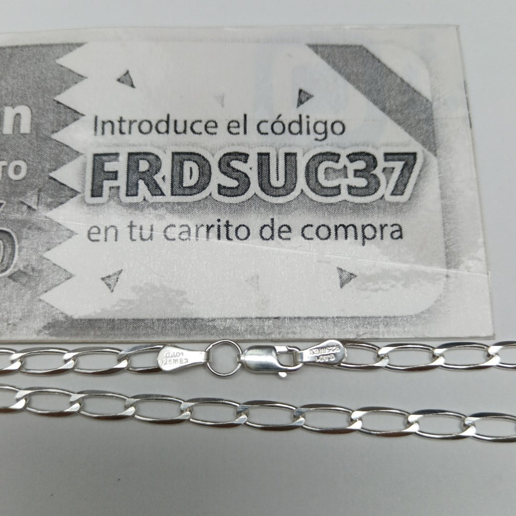 CADENA TEJIDO ESLABONES PLATA .925 60 CM 10.6 GR (NUEVO)