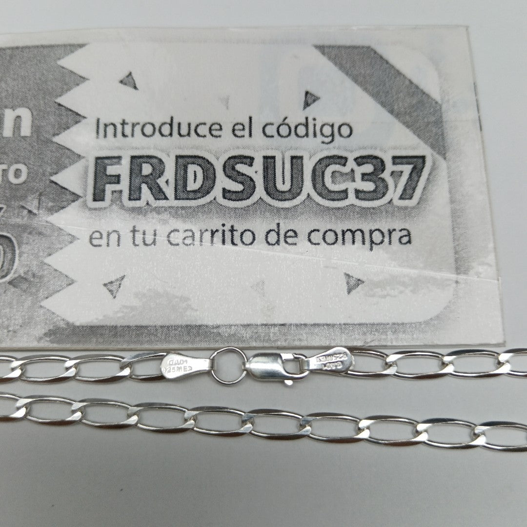 CADENA TEJIDO ESLABONES PLATA .925 60 CM 10.6 GR (NUEVO)