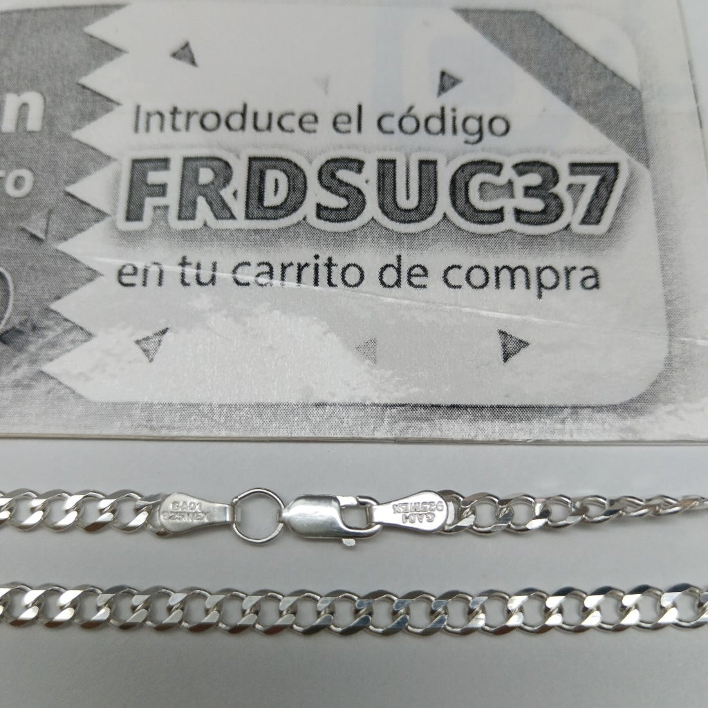 CADENA TEJIDO BARBADO PLATA .925 60 CM 12.7 GR (NUEVO)