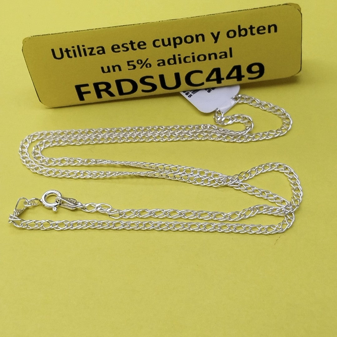 CADENA TEJIDO ESLABONES PLATA .925 55 CM 3.9 GR (NUEVO)