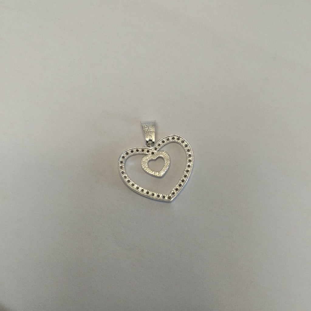 DIJE CORAZON C/CIRCONIAS PLATA .925 2.7 GR (NUEVO)