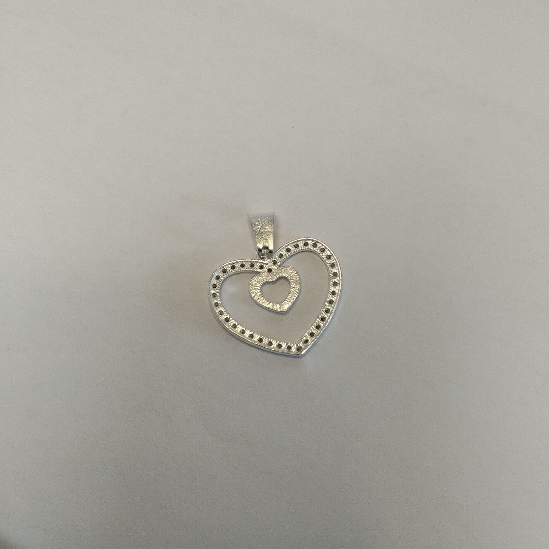 DIJE CORAZON C/CIRCONIAS PLATA .925 2.7 GR (NUEVO)