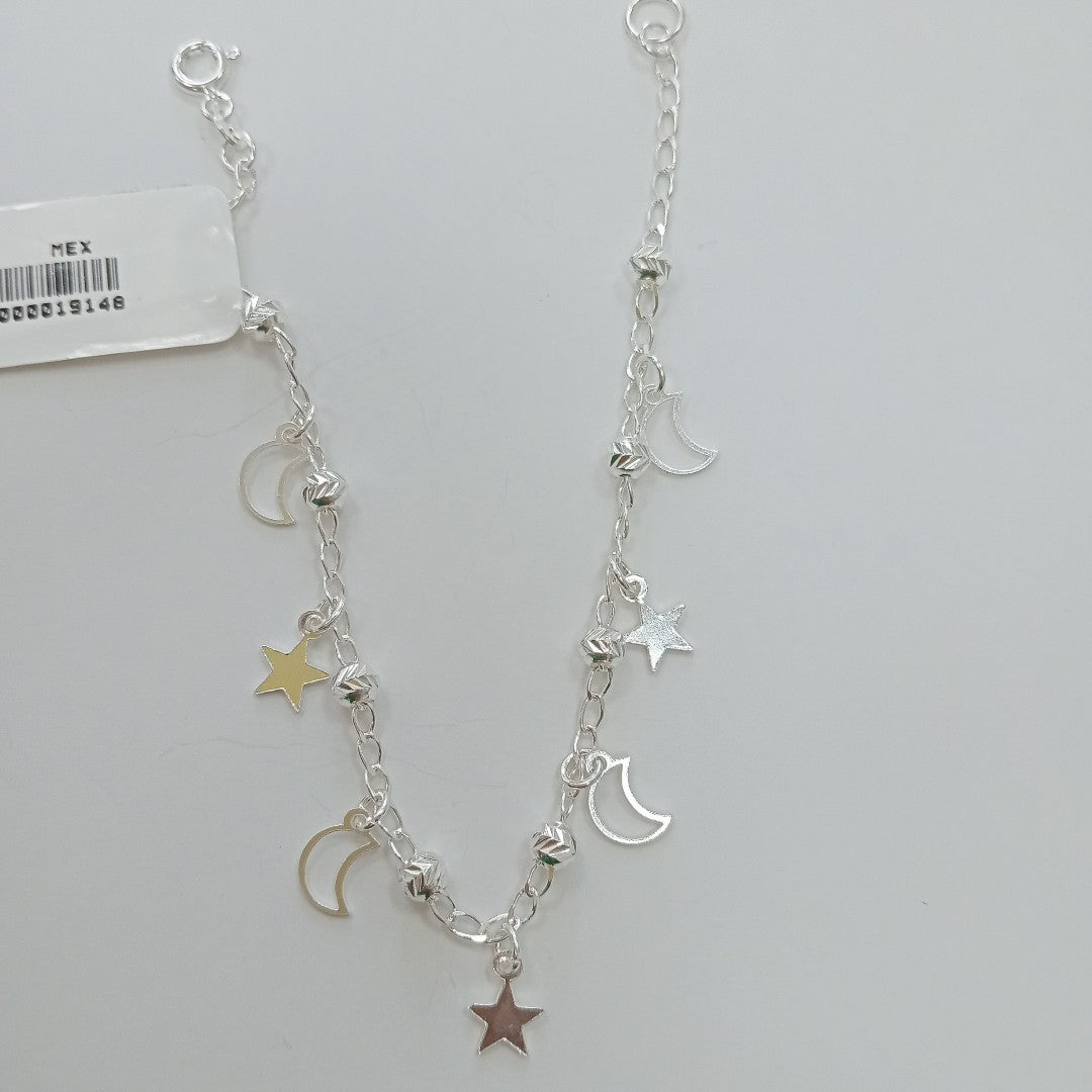 PULSERA TEJIDO TEJIDO ESPECIAL PLATA .925 18 CM 3.1 GR (NUEVO)