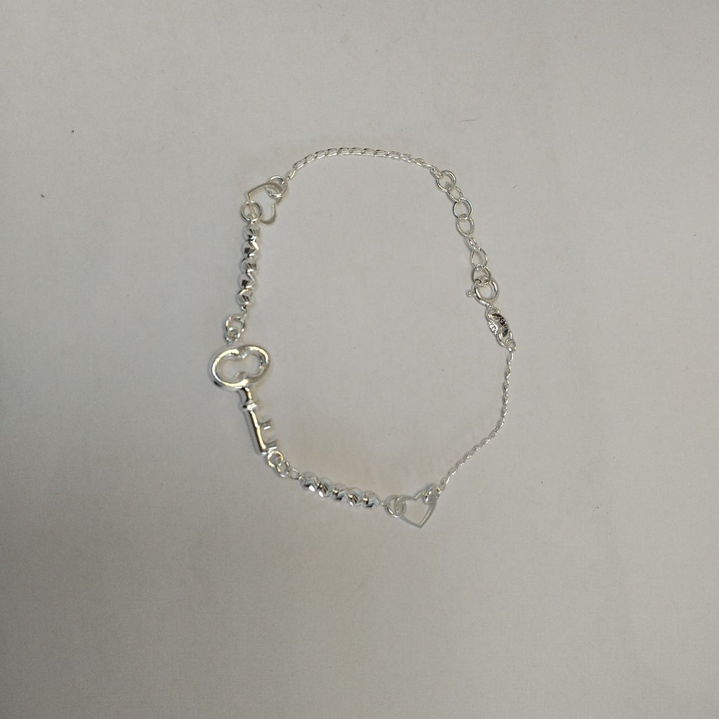 PULSERA TEJIDO LLAVE PLATA .925 18 CM 2.3 GR (NUEVO)