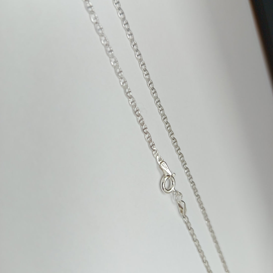 CADENA TEJIDO GUCHI PLATA .925 60 CM 4 GR (NUEVO)