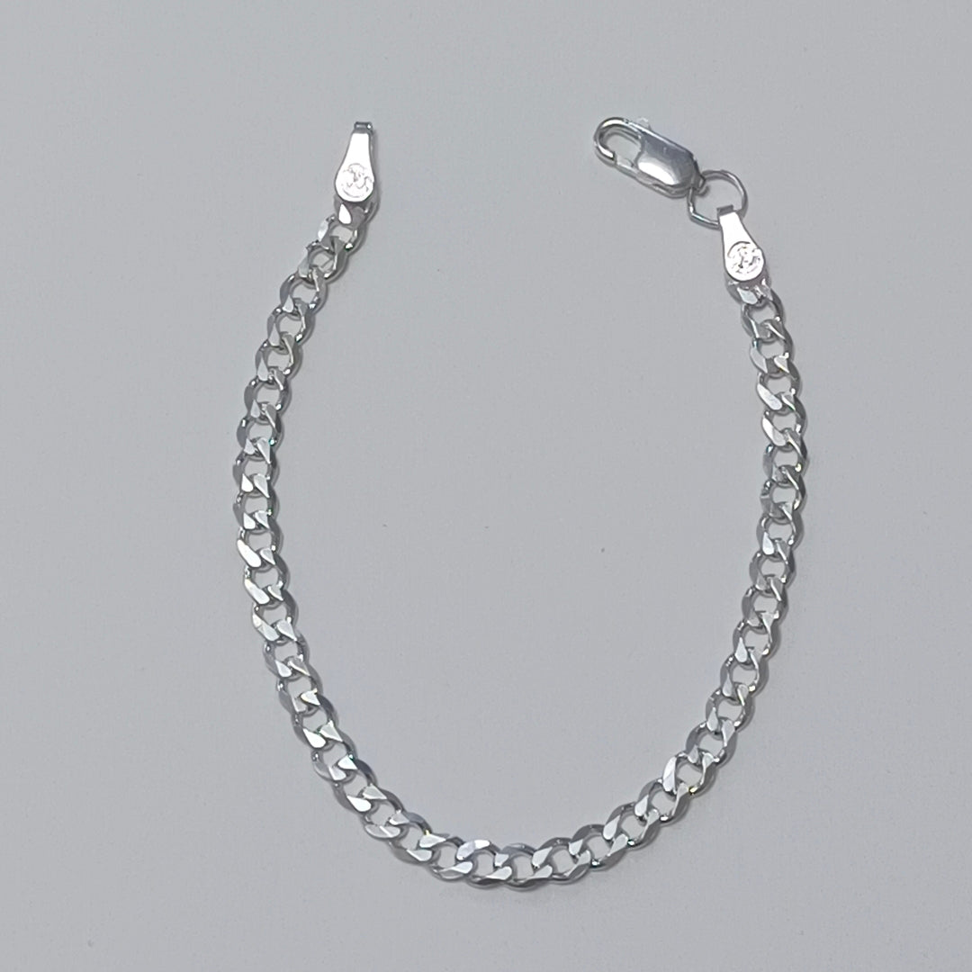 PULSERA TEJIDO BARBADA PLATA .925 16 CM 4.2 GR (NUEVO)