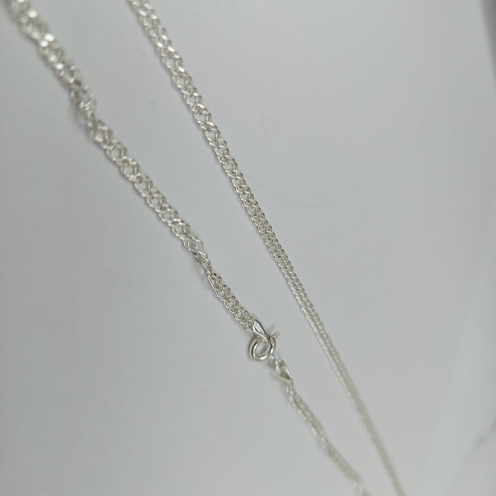 CADENA TEJIDO ESLABONES PLATA .925 55 CM 4.2 GR (NUEVO)