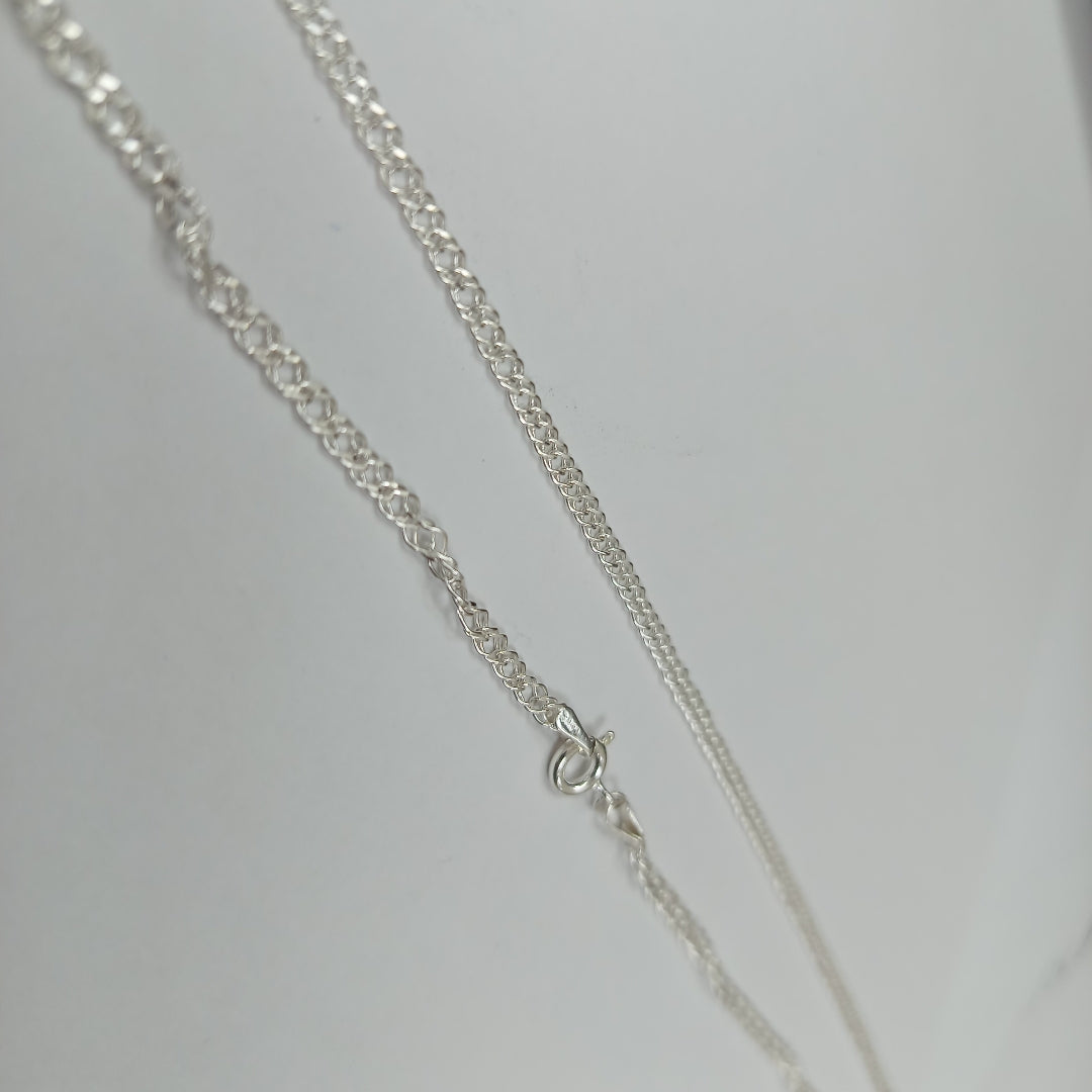 CADENA TEJIDO ESLABONES PLATA .925 55 CM 4.2 GR (NUEVO)