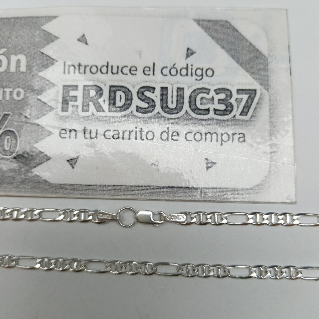 CADENA TEJIDO MARINERO PLATA .925 55 CM 8 GR (NUEVO)