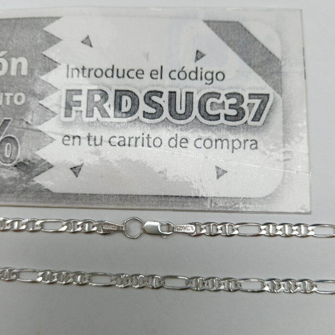 CADENA TEJIDO MARINERO PLATA .925 55 CM 8 GR (NUEVO)