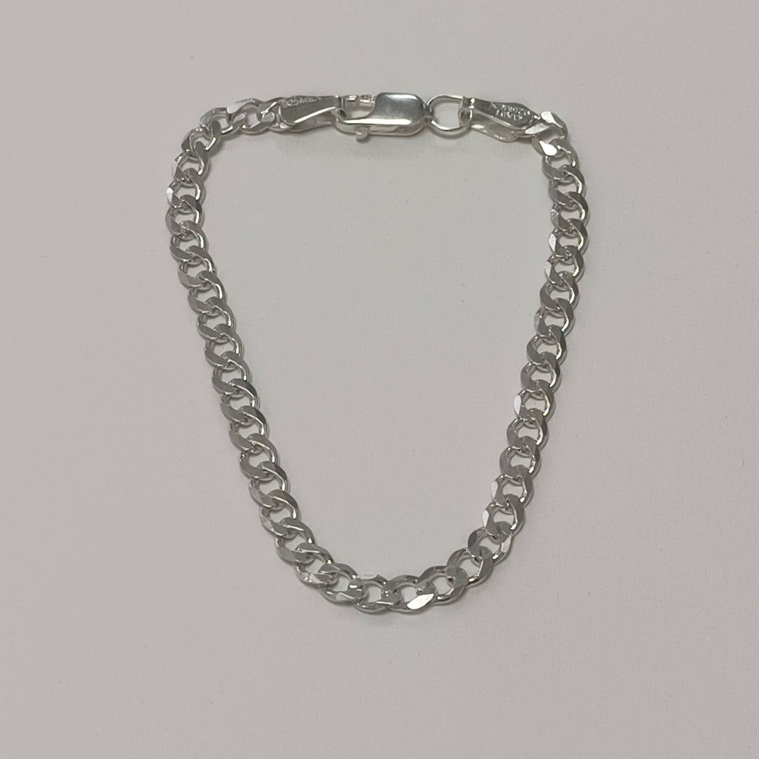 PULSERA TEJIDO BARBADA PLATA .925 16 CM 4.2 GR (NUEVO)
