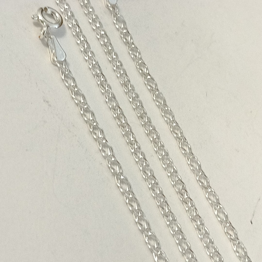 CADENA TEJIDO ESLABONES PLATA .925 55 CM 3.9 GR (NUEVO)