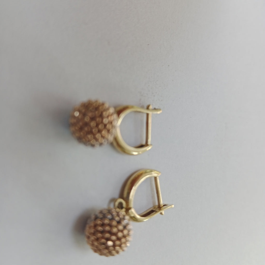 ARRACADAS PAR ORO, ORO COMBINADO 14 K 3.6 GRMS (SEMINUEVO)