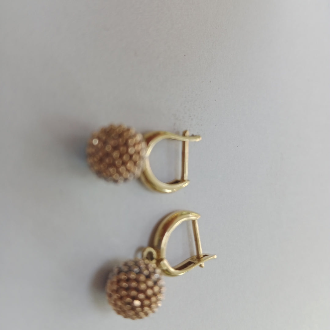 ARRACADAS PAR ORO, ORO COMBINADO 14 K 3.6 GRMS (SEMINUEVO)