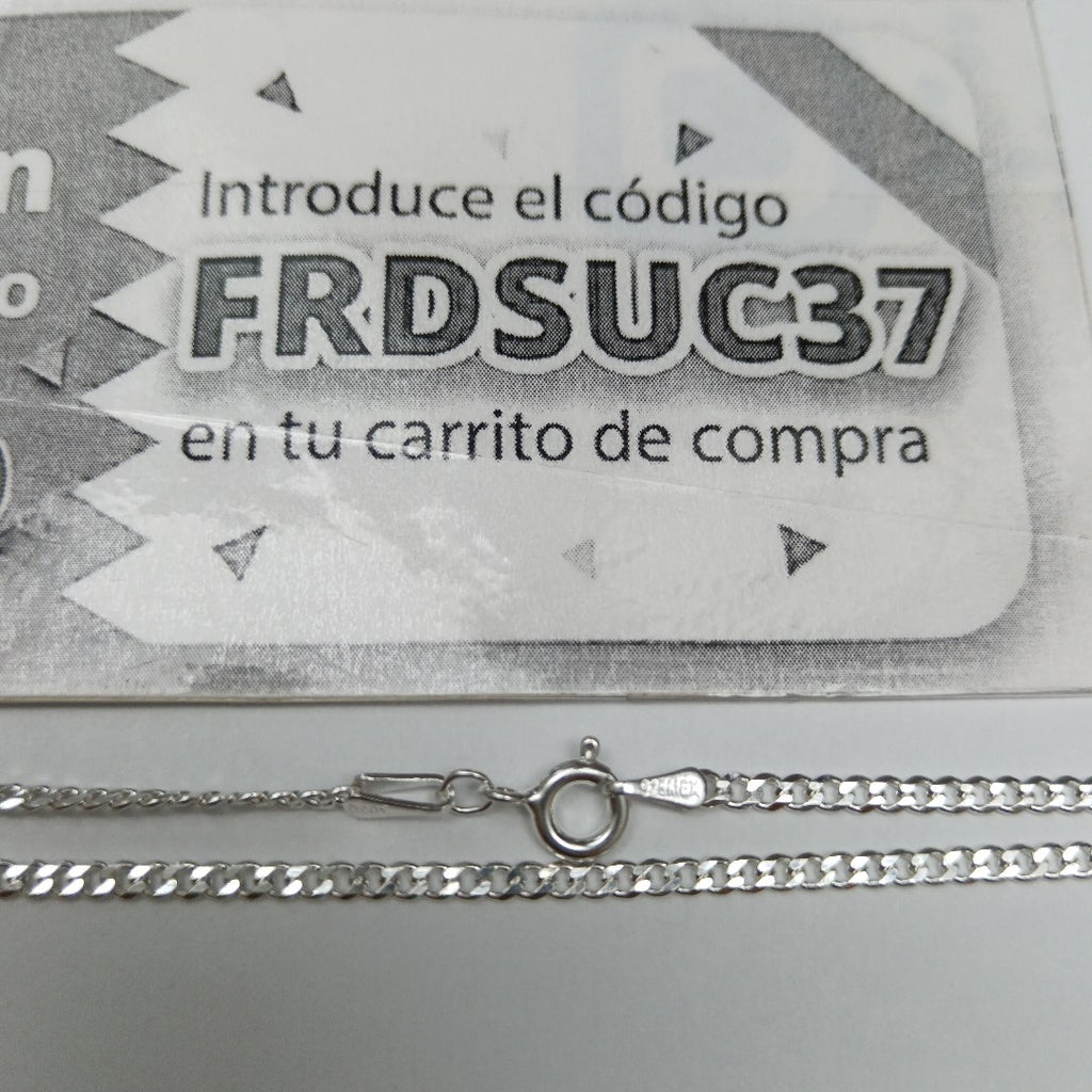CADENA TEJIDO BARBADO PLATA .925 60 CM 5.8 GR (NUEVO)
