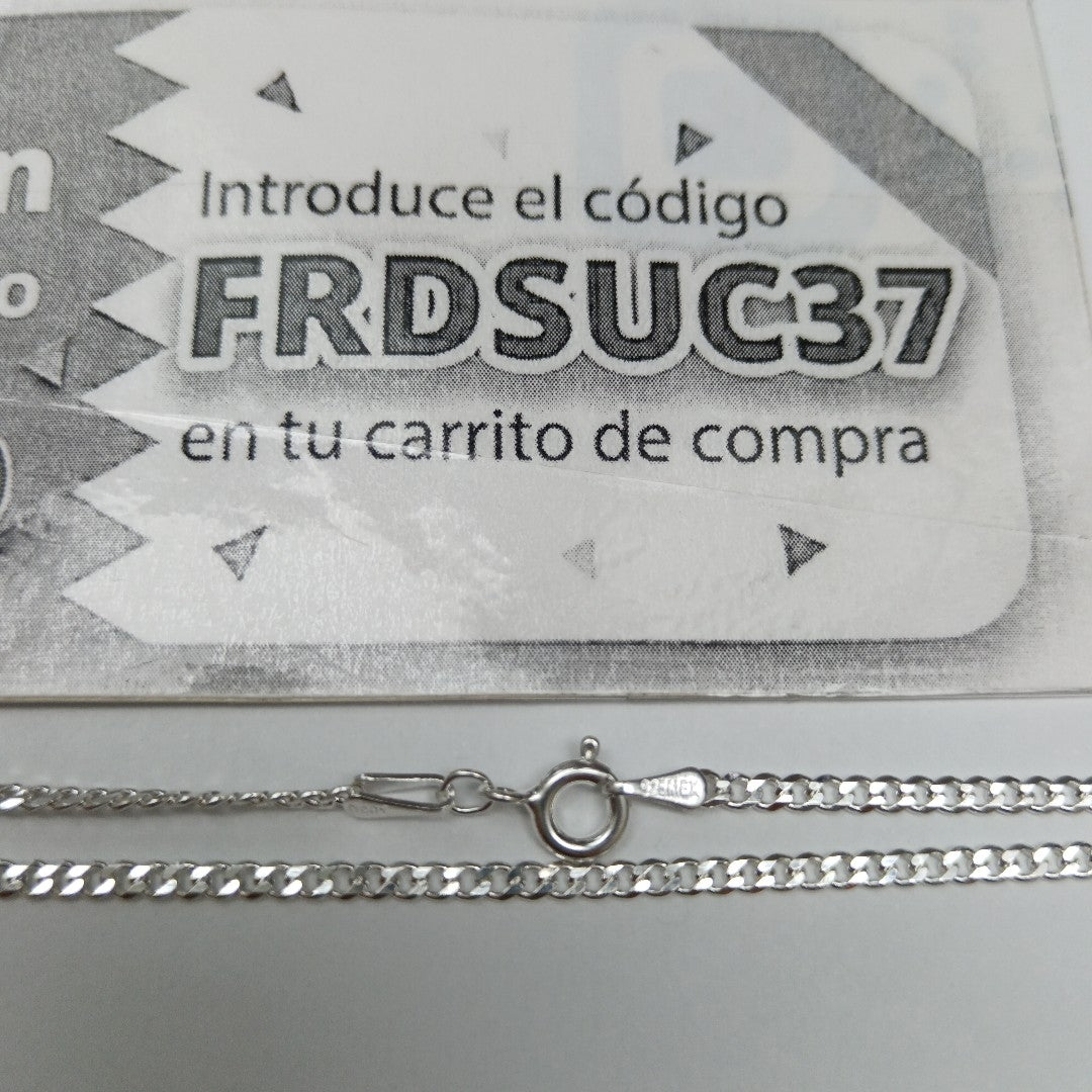 CADENA TEJIDO BARBADO PLATA .925 60 CM 5.8 GR (NUEVO)
