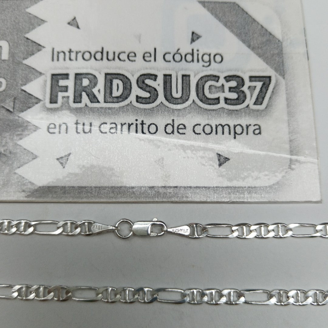 CADENA TEJIDO MARINERO PLATA .925 55 CM 7.6 GR (NUEVO)