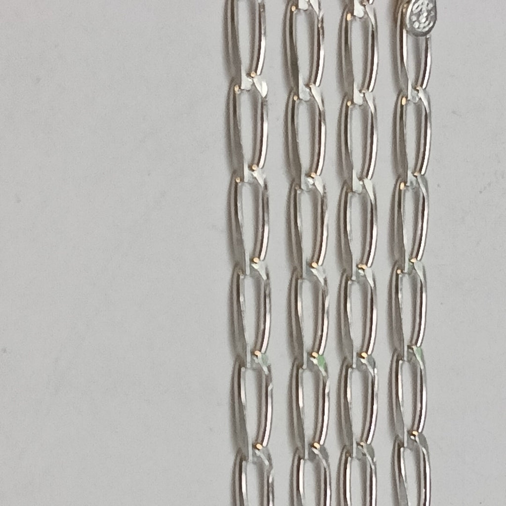 CADENA TEJIDO ESLABONES PLATA .925 55 CM 9.9 GR (NUEVO)