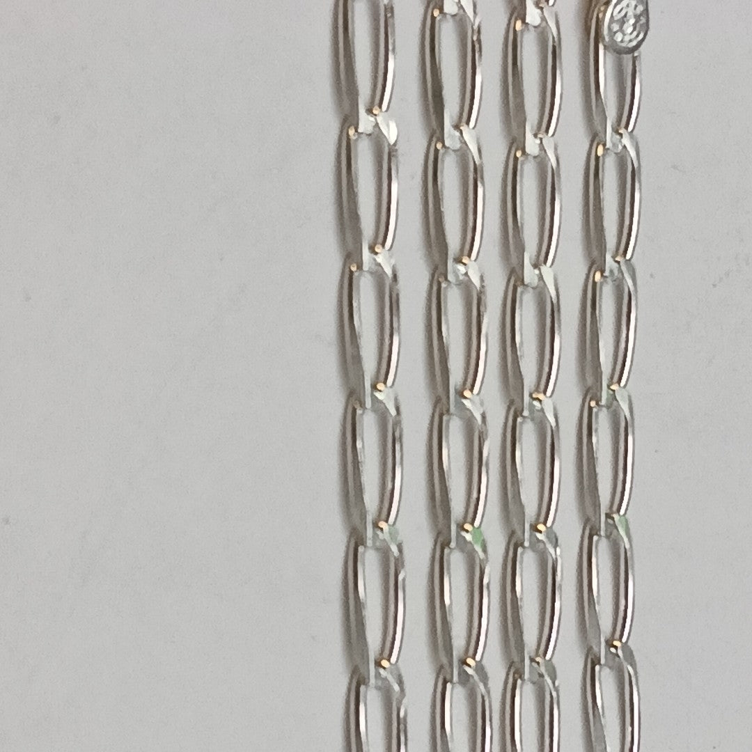 CADENA TEJIDO ESLABONES PLATA .925 55 CM 9.9 GR (NUEVO)
