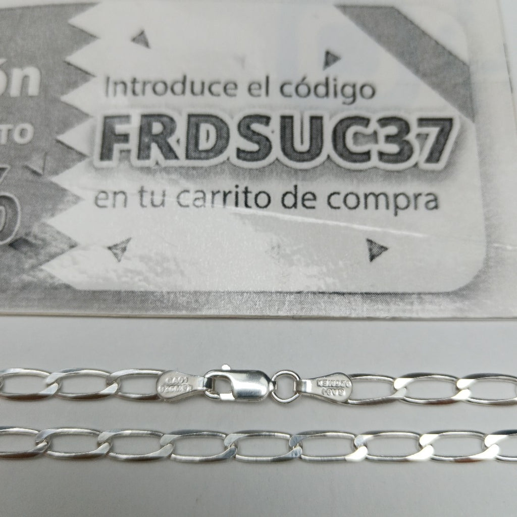 CADENA TEJIDO ESLABONES PLATA .925 60 CM 11.1 GR (NUEVO)