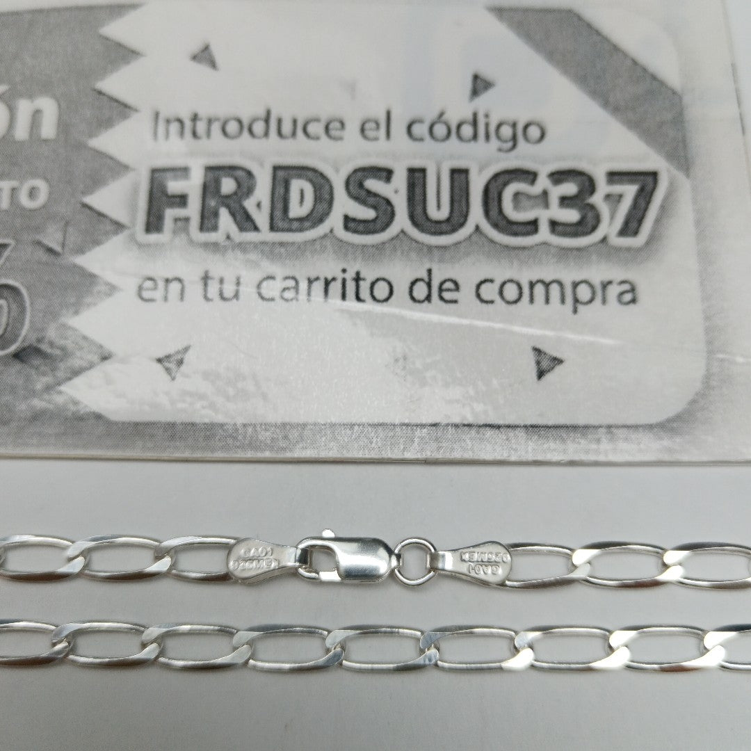 CADENA TEJIDO ESLABONES PLATA .925 60 CM 11.1 GR (NUEVO)