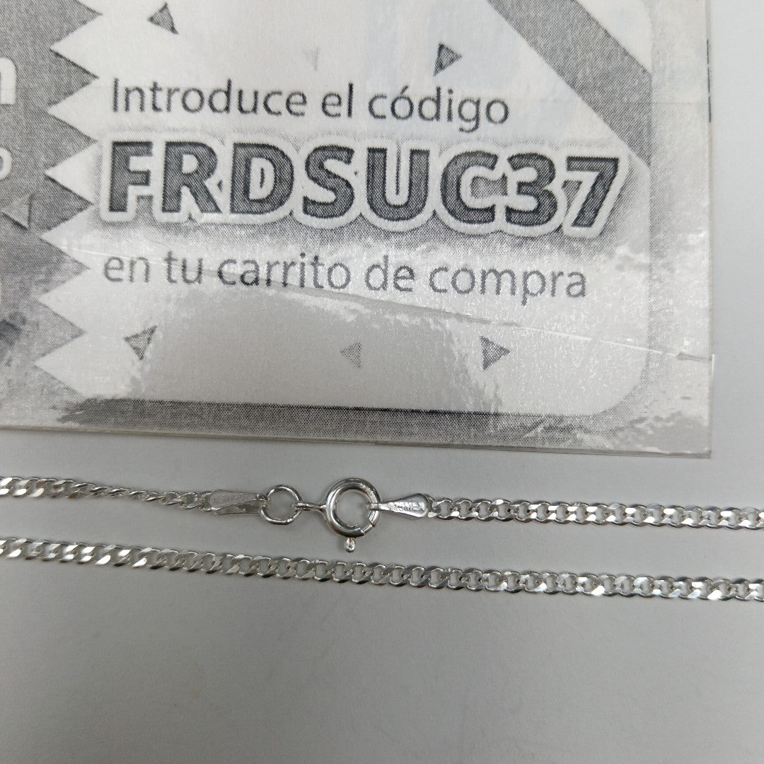 CADENA TEJIDO BARBADO PLATA .925 55 CM 5.4 GR (NUEVO)