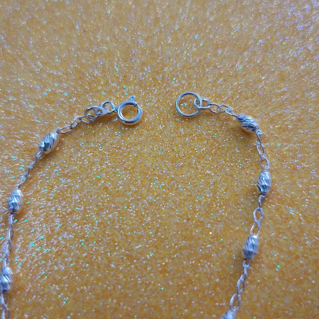 PULSERA TEJIDO CORAZON PLATA .925 18 CM 3.3 GR (NUEVO)