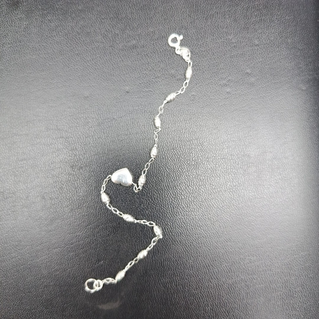PULSERA TEJIDO CORAZON PLATA .925 18 CM 3.3 GR (NUEVO)