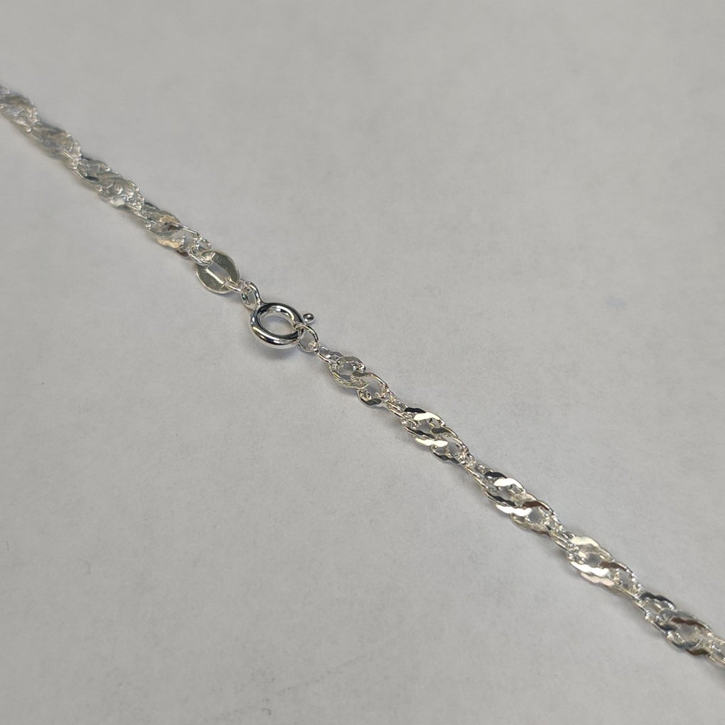 CADENA TEJIDO MEDIO TORZAL PLATA .925 55 CM 5.5 GR (NUEVO)