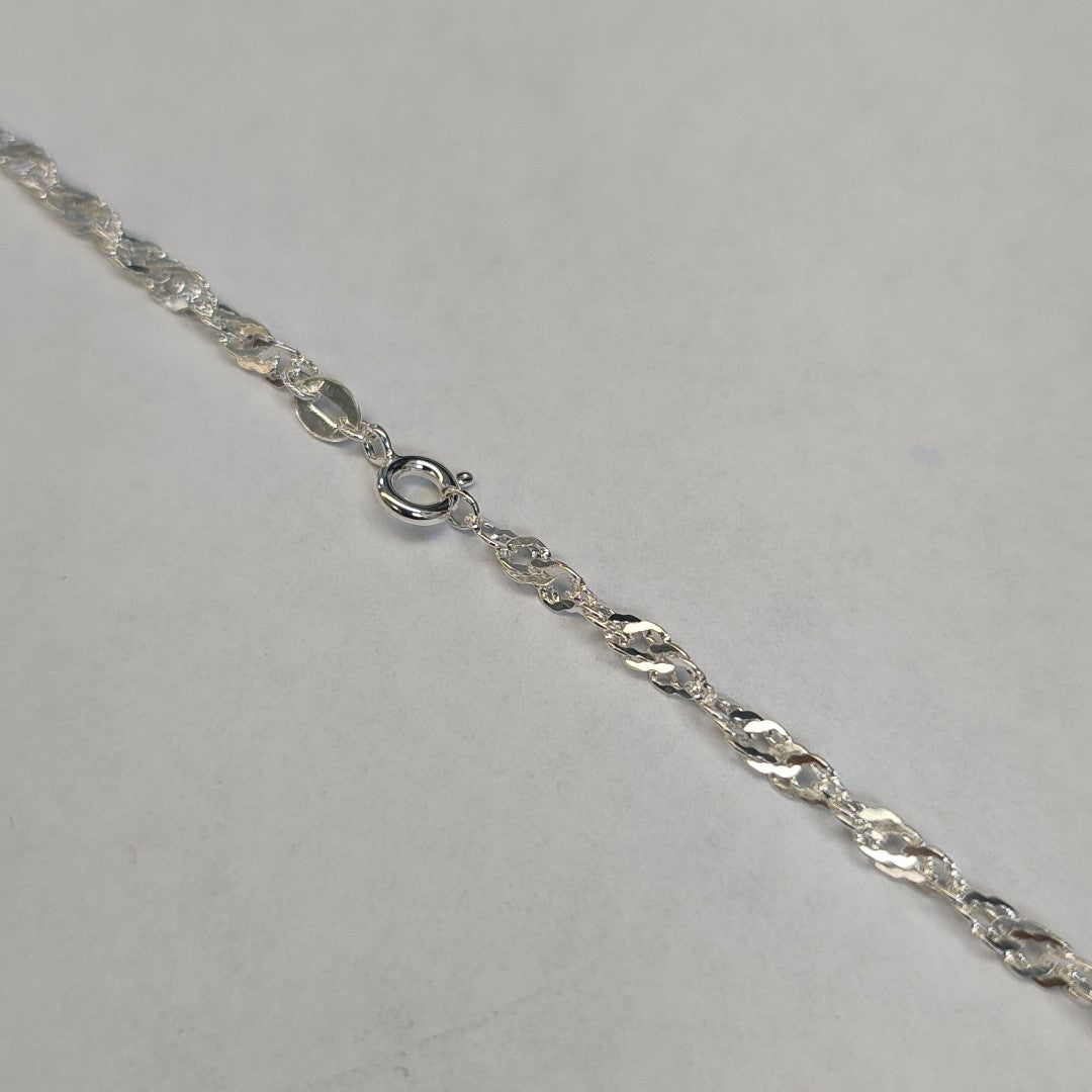 CADENA TEJIDO MEDIO TORZAL PLATA .925 55 CM 5.5 GR (NUEVO)