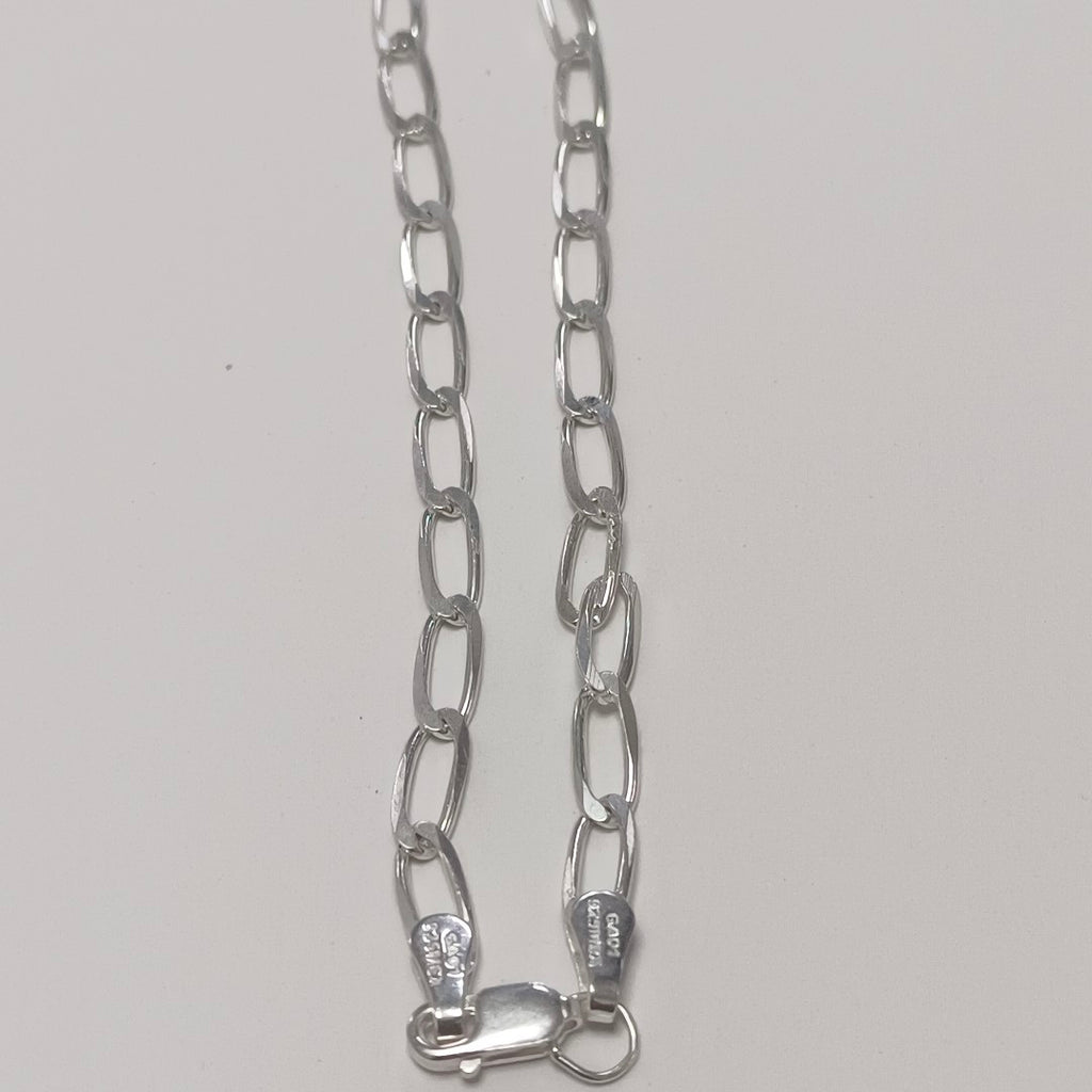 PULSERA TEJIDO ESLABONES PLATA .925 21 CM 3.9 GR (NUEVO)