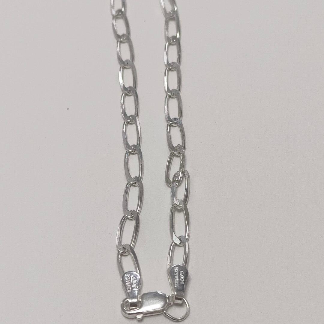 PULSERA TEJIDO ESLABONES PLATA .925 21 CM 3.9 GR (NUEVO)