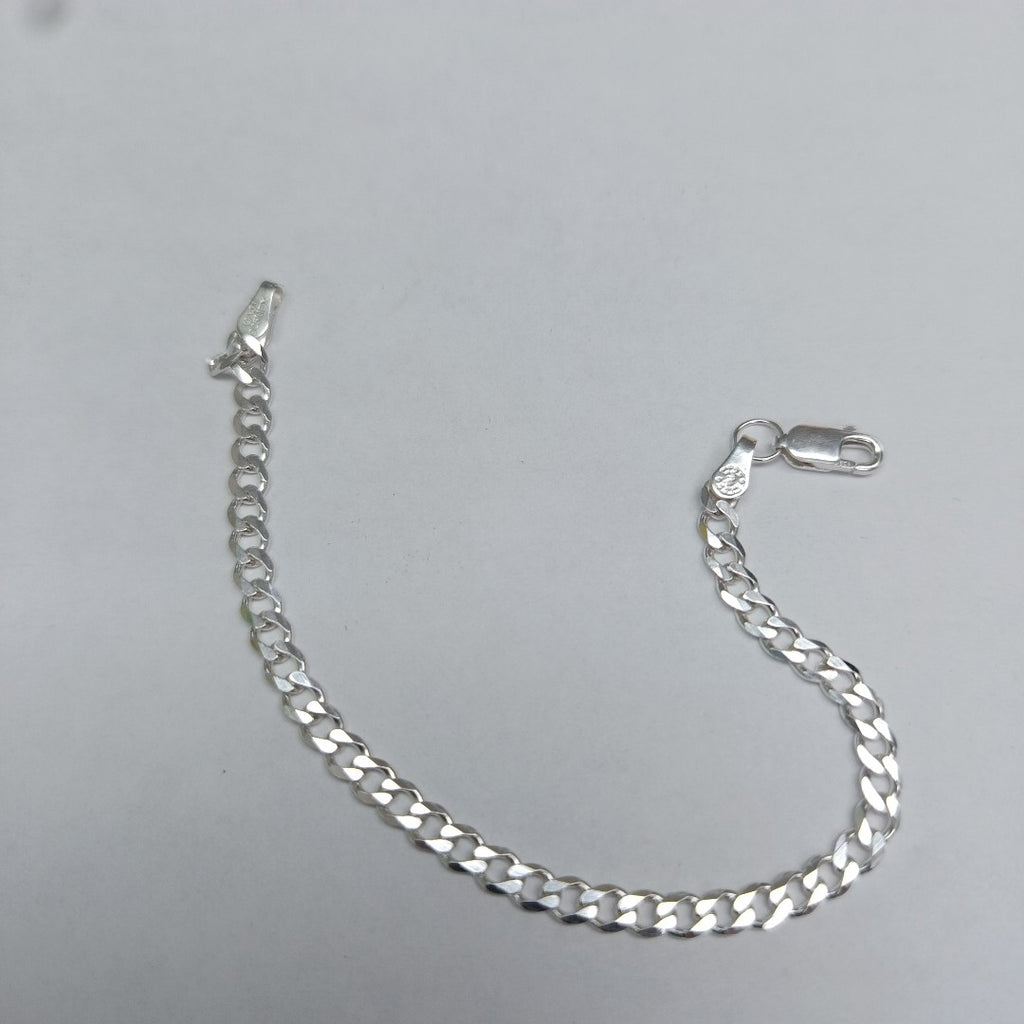 PULSERA TEJIDO BARBADA PLATA .925 16 CM 4.3 GR (NUEVO)