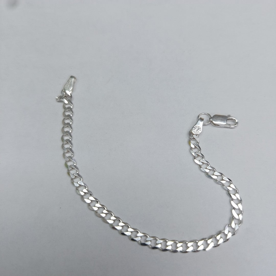 PULSERA TEJIDO BARBADA PLATA .925 16 CM 4.3 GR (NUEVO)