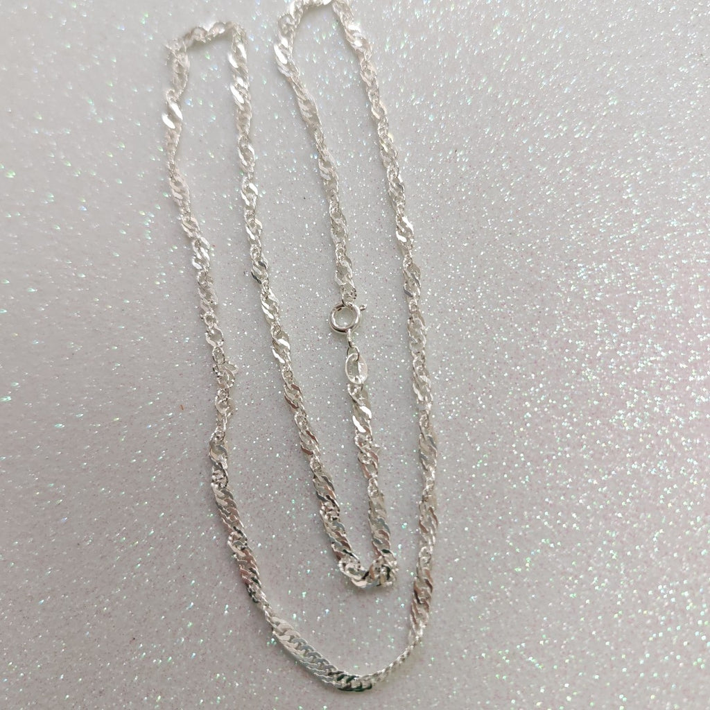 CADENA TEJIDO MEDIO TORZAL PLATA .925 55 CM 5.8 GR (NUEVO)