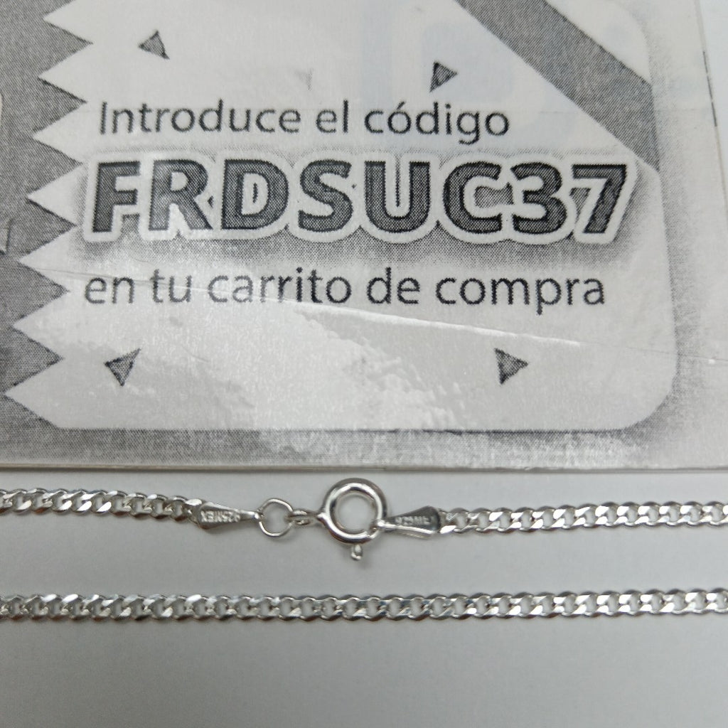 CADENA TEJIDO BARBADO PLATA .925 60 CM 5.6 GR (NUEVO)