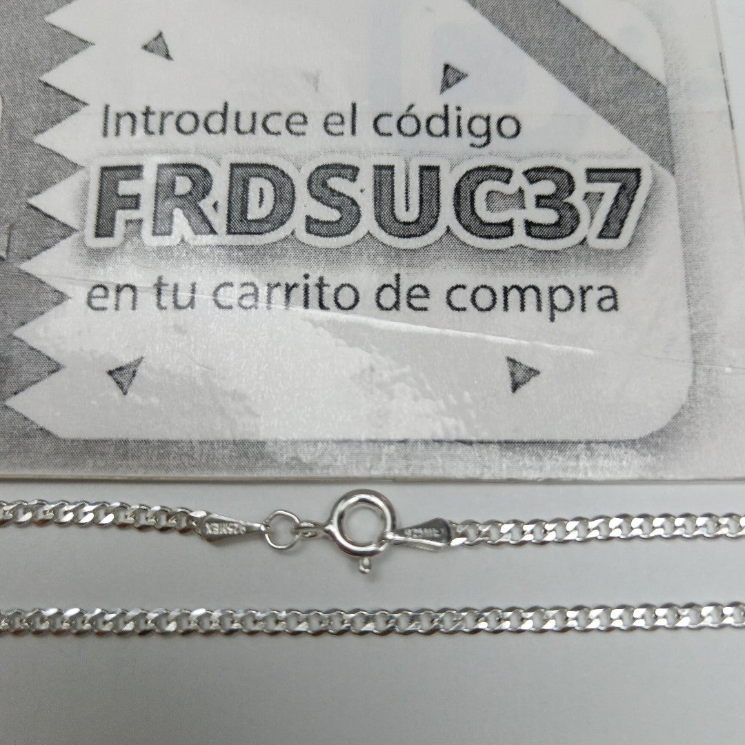 CADENA TEJIDO BARBADO PLATA .925 60 CM 5.6 GR (NUEVO)