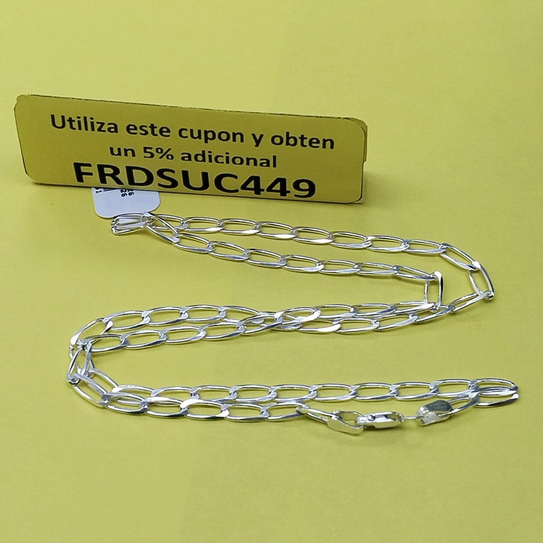 CADENA TEJIDO ESLABONES PLATA .925 55 CM 10 GR (NUEVO)