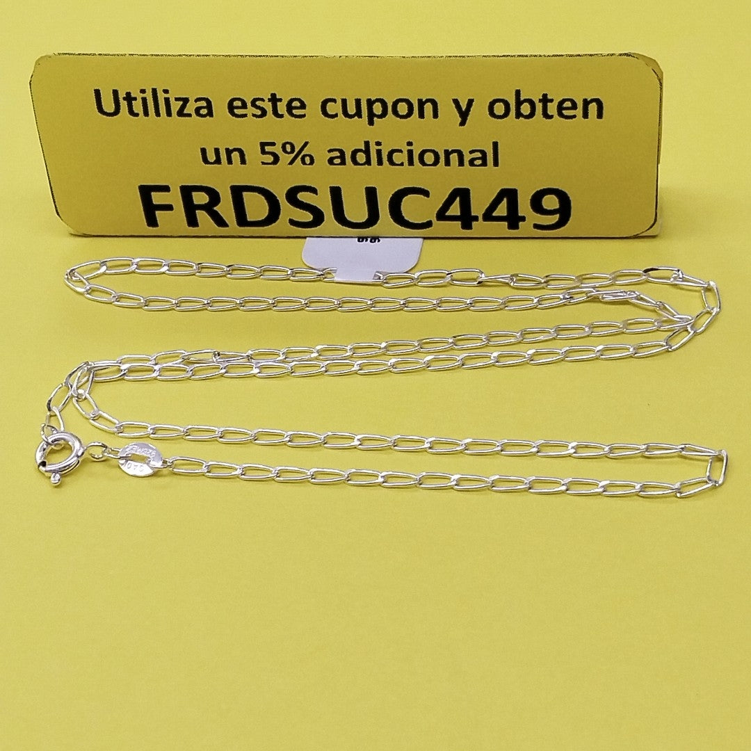 CADENA TEJIDO ESLABONES PLATA .925 50 CM 2.7 GR (NUEVO)