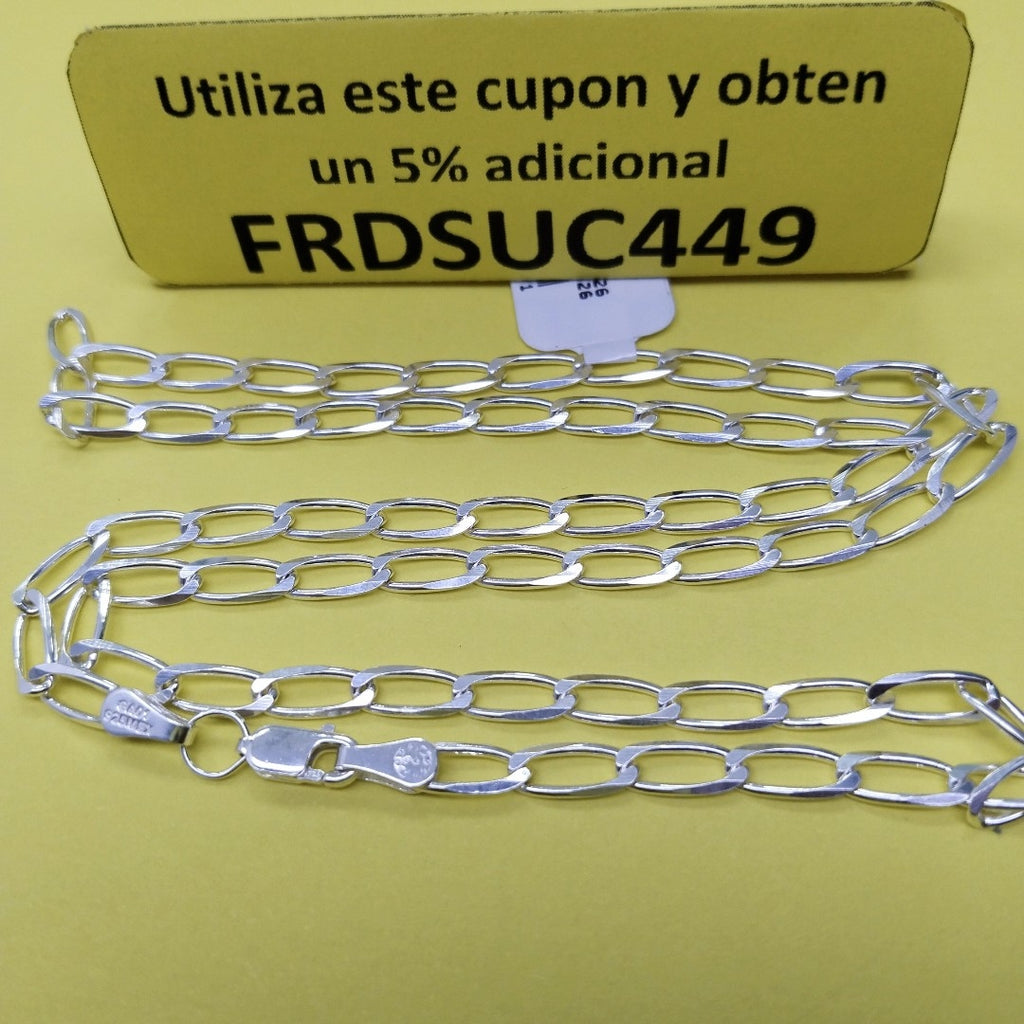 CADENA TEJIDO ESLABONES PLATA .925 55 CM 10.1 GR (NUEVO)