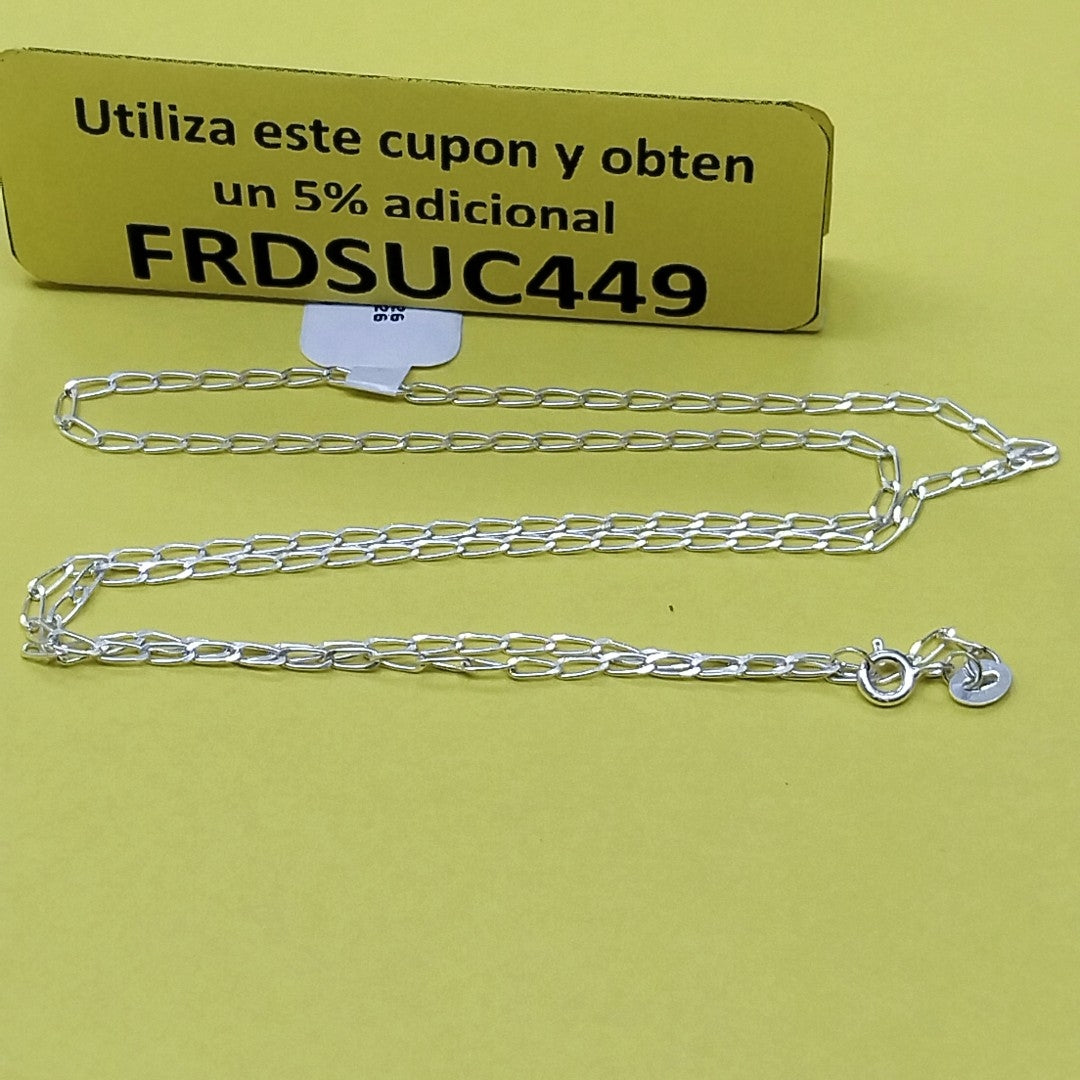 CADENA TEJIDO ESLABONES PLATA .925 55 CM 2.9 GR (NUEVO)