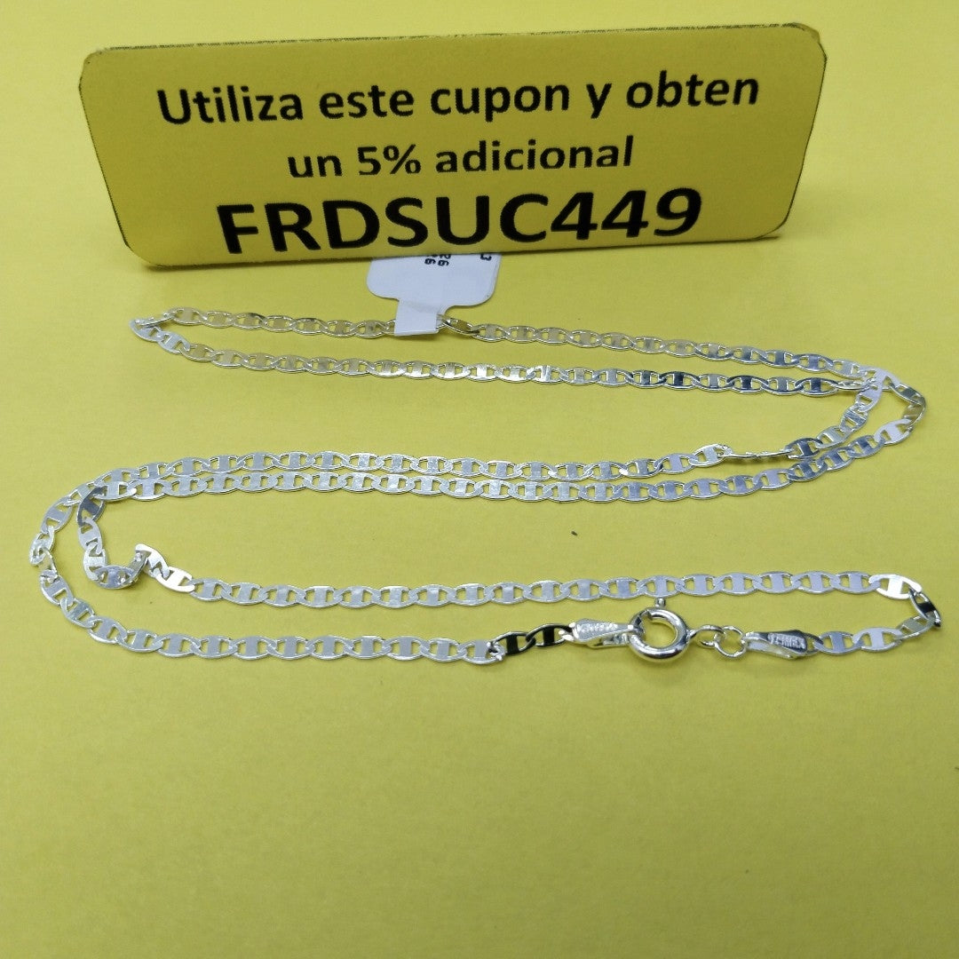CADENA TEJIDO ESPEJO PLATA .925 55 CM 3.8 GR (NUEVO)