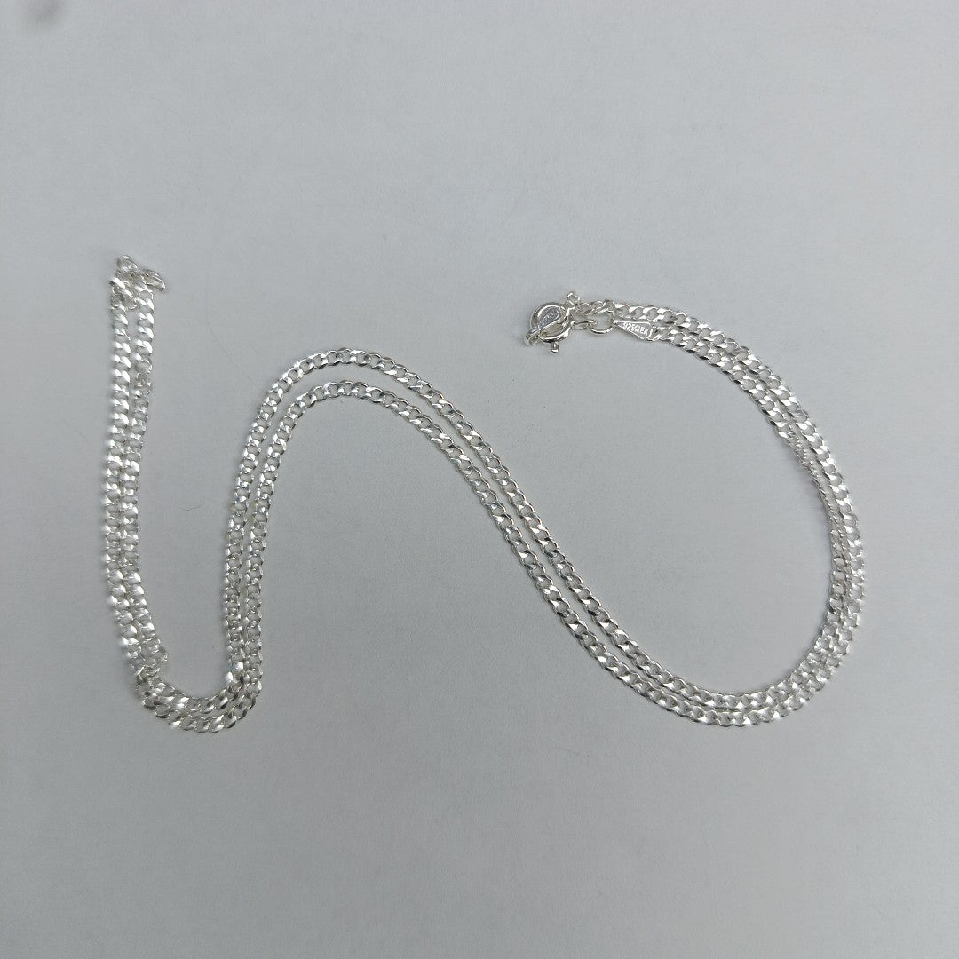 CADENA TEJIDO BARBADO PLATA .925 60 CM 5.5 GR (NUEVO)